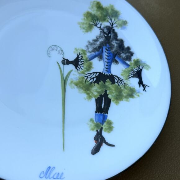 Guy Thirion Limoges France Chastagner Plate Paris Masquerade Mai May Zodiac - Picture 2 of 5